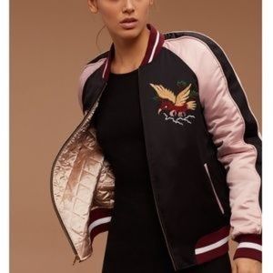 Aritzia TNA Horine Embroidered Bomber Jacket